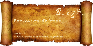 Berkovics Örzse névjegykártya